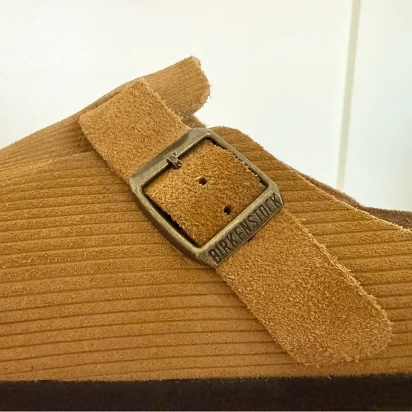 Birkenstock Boston Suede Embossed Cork Brown Women's Size 7-7.5 EU 38 - Picture 3 of 12